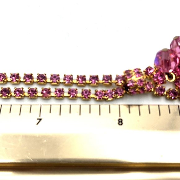 Juliana Delizza Elster Necklace Pink Cha Cha Rhinestone Crystal Cluster Necklace - Picture 9 of 9